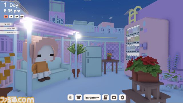 『YUME ROOF』日本の雑居ビルの屋上を心地のいい空間に。ボクセル調のグラフィックがかわいいサンドボックススローライフが発表