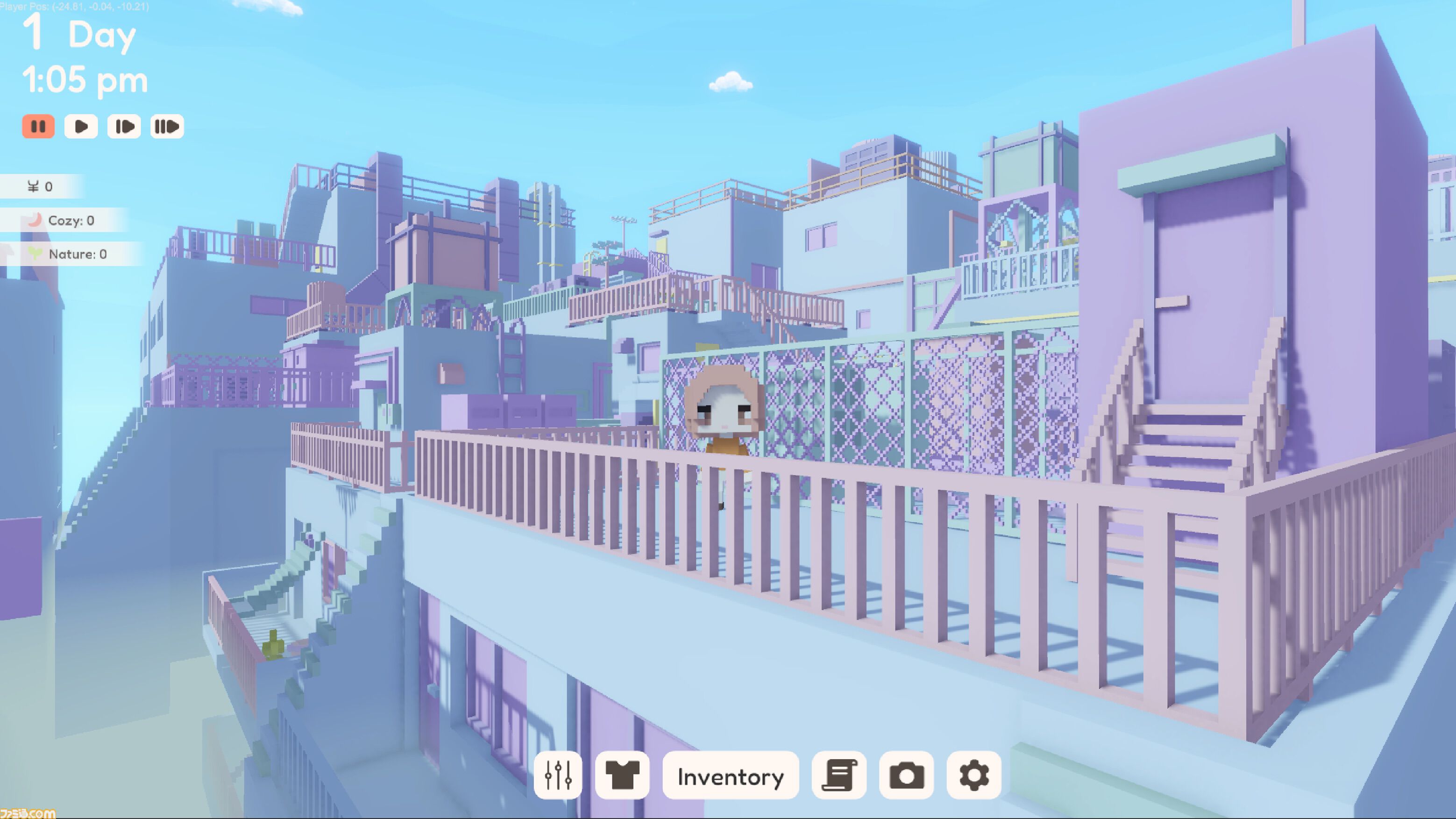 『YUME ROOF』日本の雑居ビルの屋上を心地のいい空間に。ボクセル調のグラフィックがかわいいサンドボックススローライフが発表