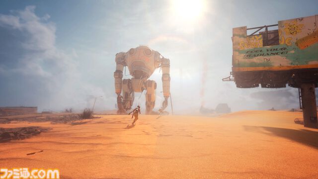 『Hello Sunshine』巨大ロボと灼熱の荒野を歩むサバイバルRPG。最初はそっけないが、信頼関係を築くと脅威から守ってくれる。プレイテスト参加受付が開始