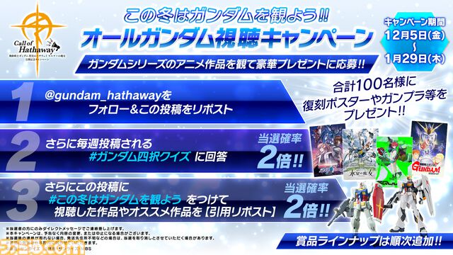 『ガンダム 閃光のハサウェイ』テレビ放送決定。全4話で1月6日から放送開始。新作『キルケーの魔女』公開に向け『ジークアクス』『逆シャア』など毎日上映イベントも