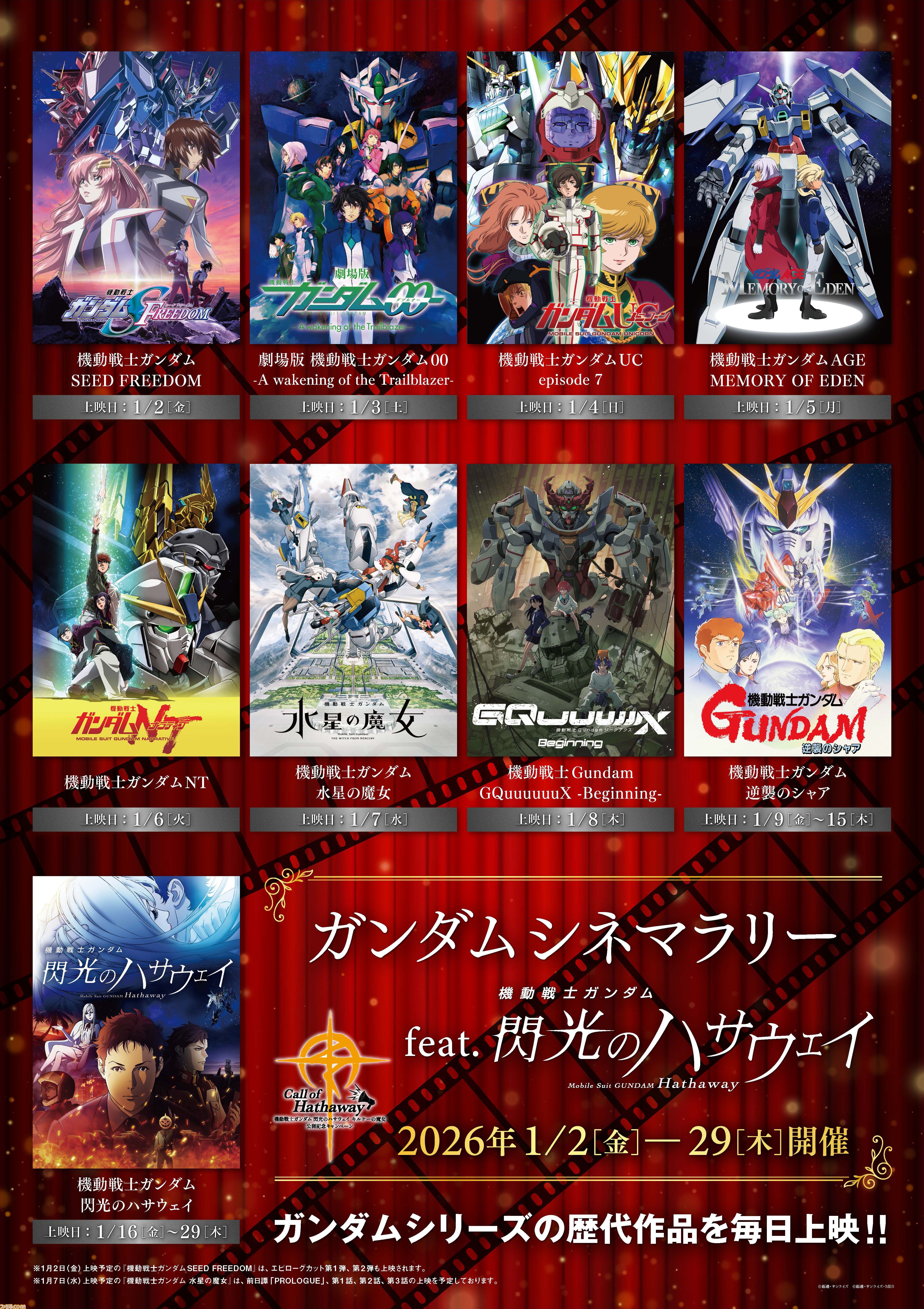ガンダム 閃光のハサウェイ』テレビ放送決定。全4話で1月6日から放送