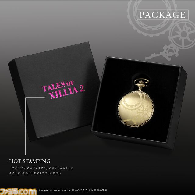 『テイルズ オブ エクシリア2』作中に登場する懐中時計を再現したコラボモデルが登場。原作の発売年にちなんだ各2012点限定で販売