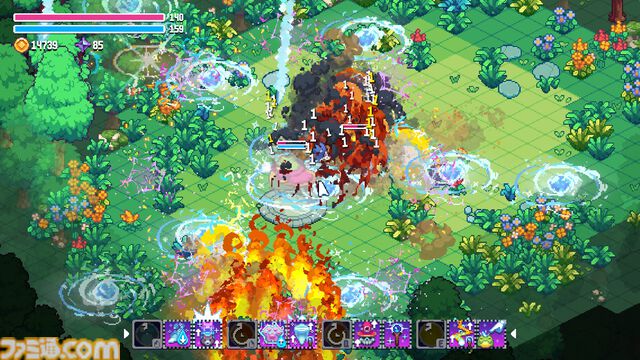 『ウィザードキャッツ』異世界転生ネコが自作魔法で冒険するローグライトアクション。呪文と効果を組み合わせて戦いかたは変幻自在