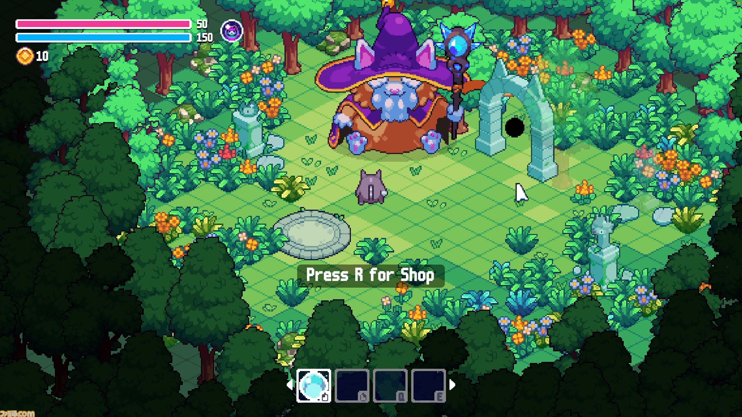 『ウィザードキャッツ』異世界転生ネコが自作魔法で冒険するローグライトアクション。呪文と効果を組み合わせて戦いかたは変幻自在