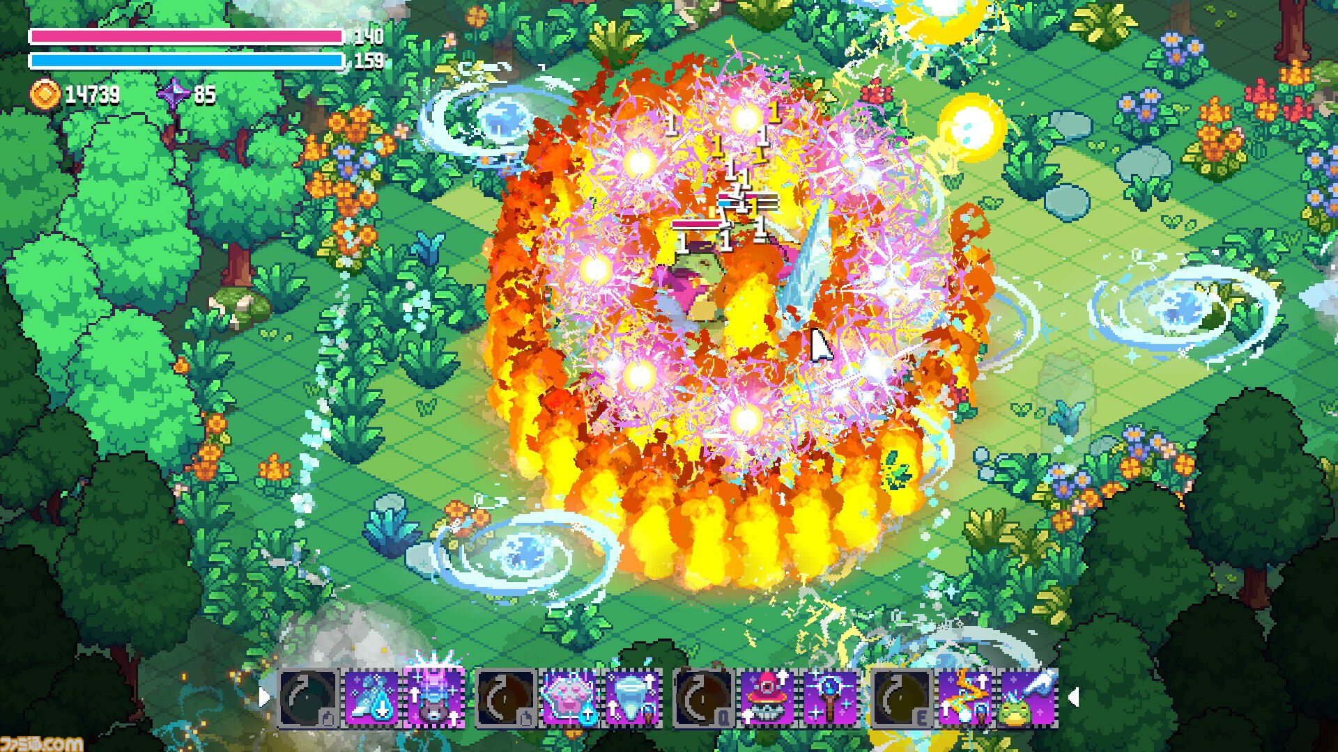 『ウィザードキャッツ』異世界転生ネコが自作魔法で冒険するローグライトアクション。呪文と効果を組み合わせて戦いかたは変幻自在