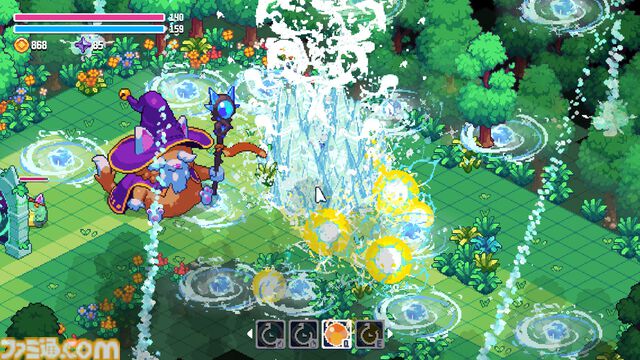 『ウィザードキャッツ』異世界転生ネコが自作魔法で冒険するローグライトアクション。呪文と効果を組み合わせて戦いかたは変幻自在