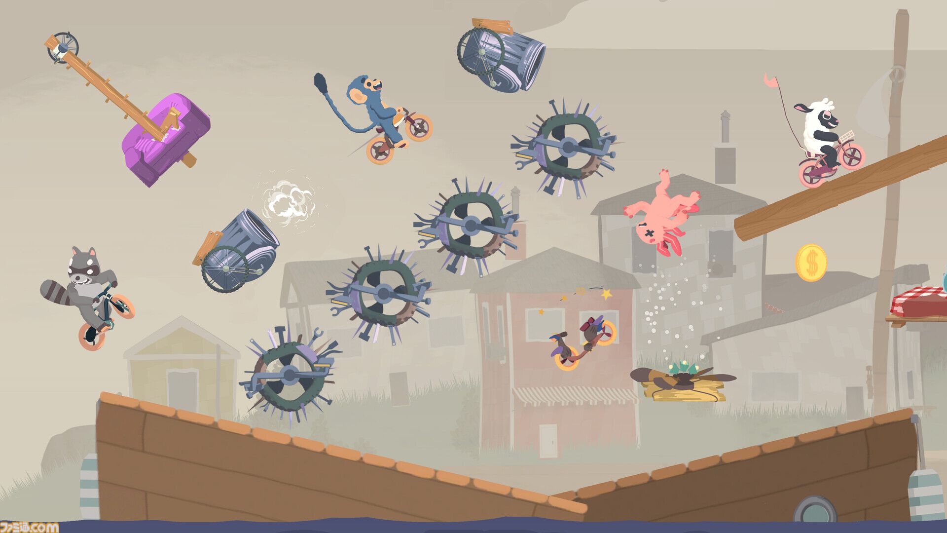 『Ultimate Sheep Raccoon』トラップだらけのコースを今度は自転車で疾走！ ハチャメチャカジュアルパーティアクションが本日（12/9）深夜にリリース【アルチキ続編】