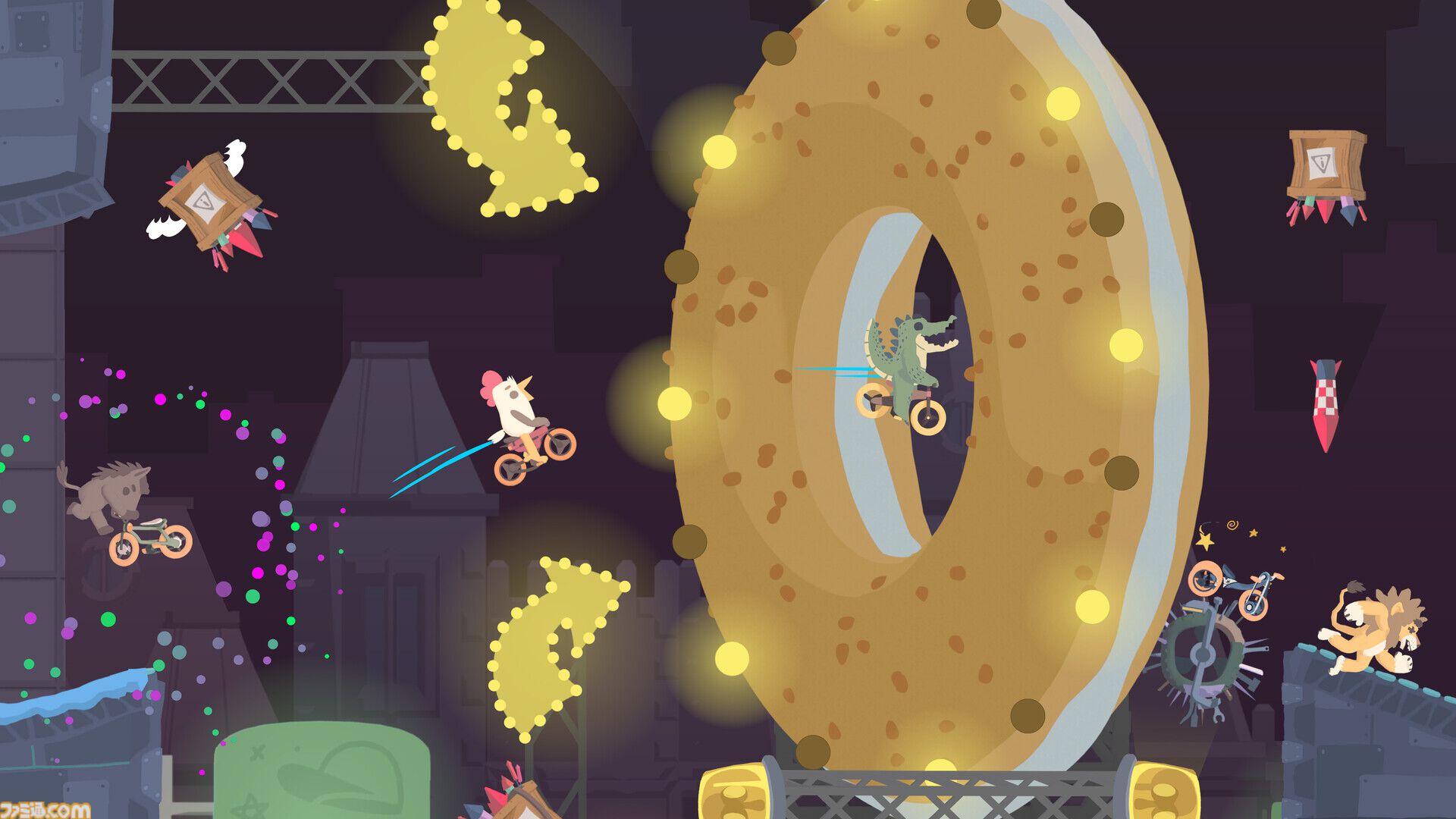 『Ultimate Sheep Raccoon』トラップだらけのコースを今度は自転車で疾走！ ハチャメチャカジュアルパーティアクションが本日（12/9）深夜にリリース【アルチキ続編】