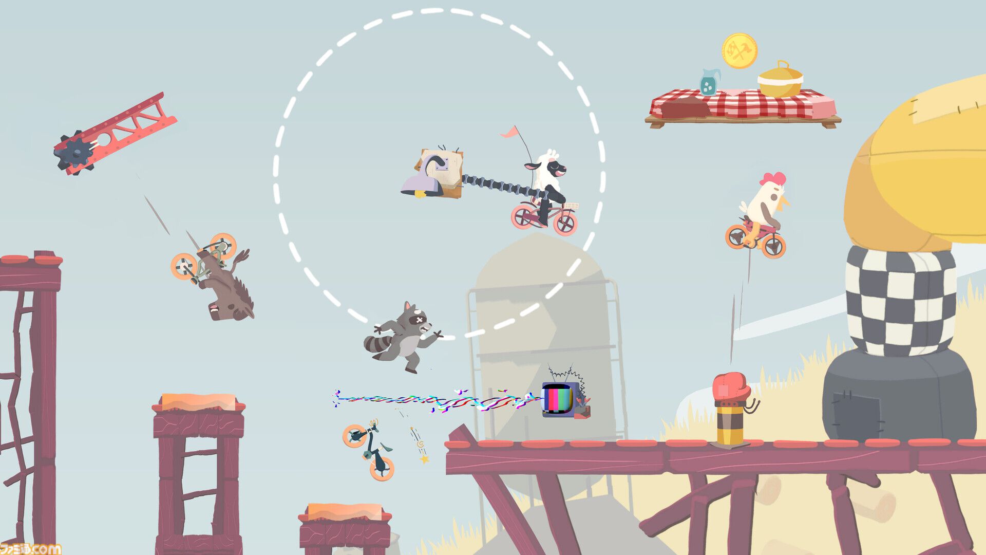 『Ultimate Sheep Raccoon』トラップだらけのコースを今度は自転車で疾走！ ハチャメチャカジュアルパーティアクションが本日（12/9）深夜にリリース【アルチキ続編】