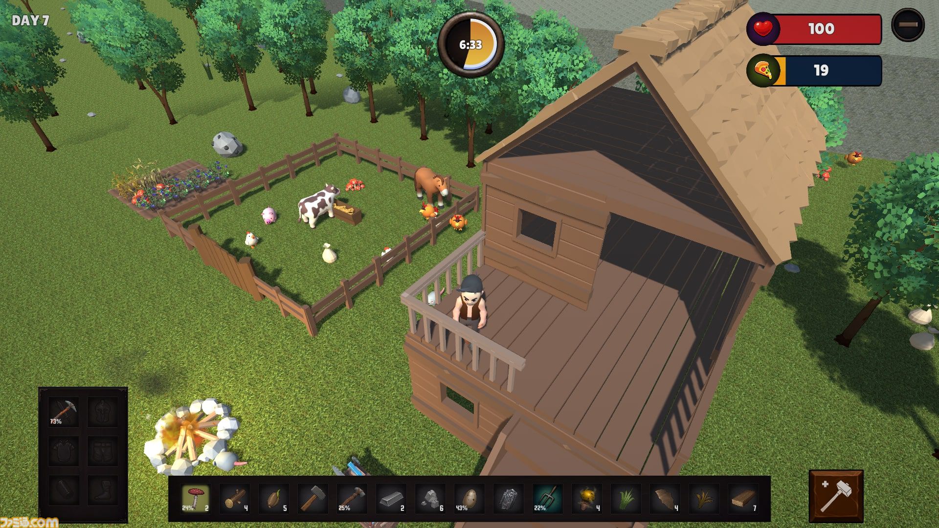 『Farvival』ラノベ作家が個人で手掛けるサバイバルクラフトゲーム。ランダム自動生成マップで動物たちとスローライフを送る【早期アクセス版発売】