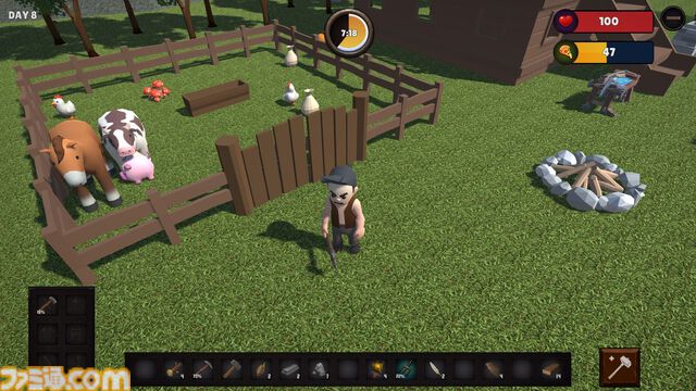 『Farvival』ラノベ作家が個人で手掛けるサバイバルクラフトゲーム。ランダム自動生成マップで動物たちとスローライフを送る【早期アクセス版発売】