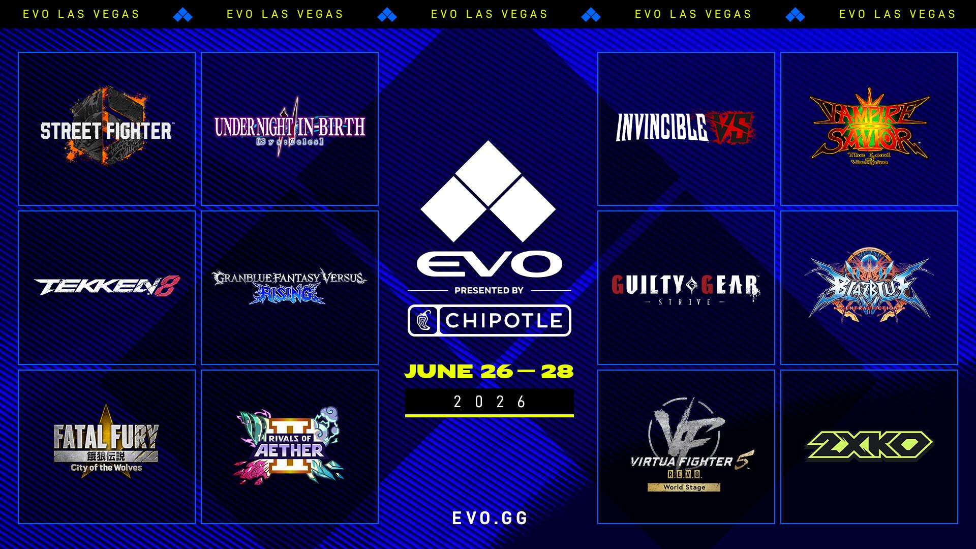 EVOJapan2026】日本最大級の格ゲー大会メインタイトル発表
