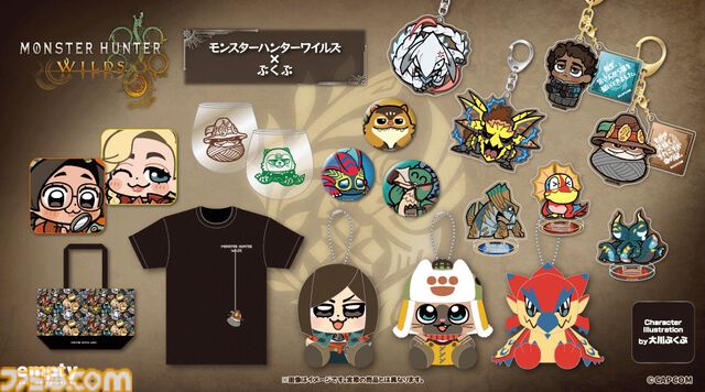 『モンハンワイルズ』大川ぶくぶ描き下ろしイラストを使用したグッズが登場。ホープ装備の主人公やオトモアイルーたちのアクスタ・ぬいぐるみなどがラインアップ