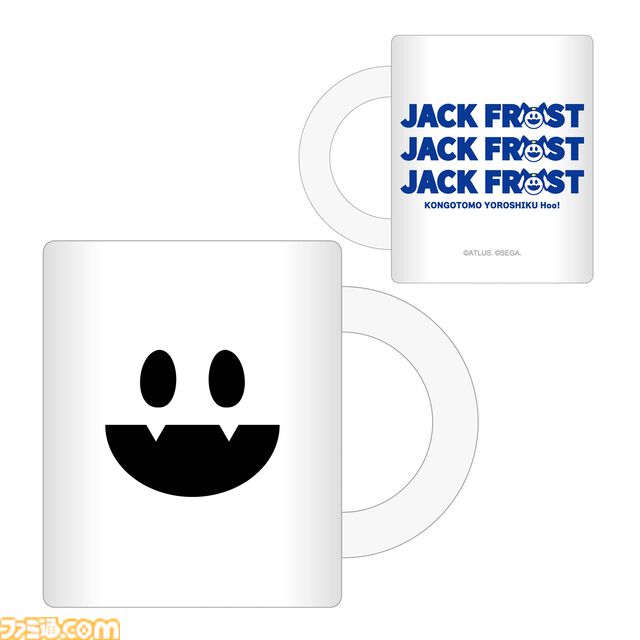 『女神転生』ジャックフロストとじゃあくフロストのペアグラスが登場。白いドリンクと黒いドリンクを注ぐとぴったりな色合いに