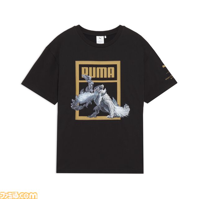 『モンハンワイルズ』プーマキャットにまたがるアイルーがかわいい。限定イラストを使用したTシャツやパーカー、トラックジャケットなどのコラボアイテムが登場