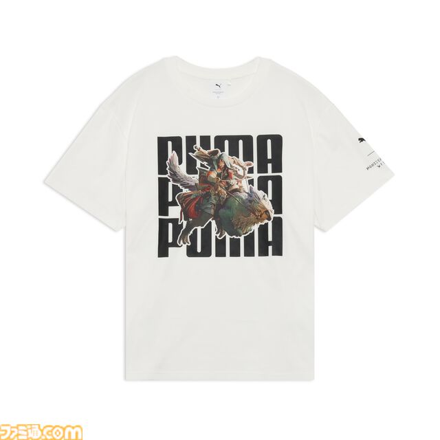 『モンハンワイルズ』プーマキャットにまたがるアイルーがかわいい。限定イラストを使用したTシャツやパーカー、トラックジャケットなどのコラボアイテムが登場