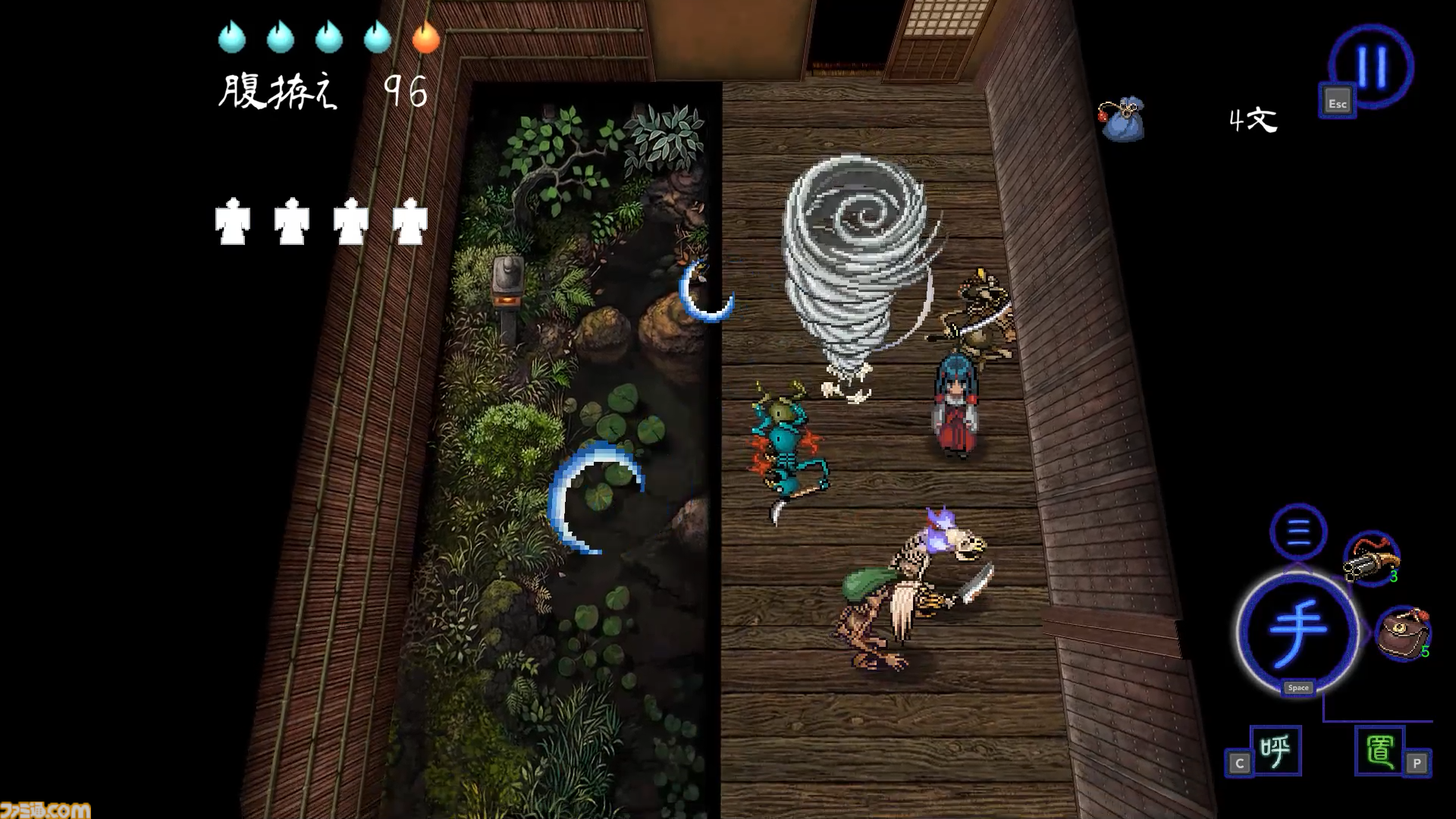 思考型ローグライクホラーアクション『深 四のの目 -陰陽の巫女-』が発表。主人公のヨノがモノノケが巣食う屋敷（ダンジョン）に挑む
