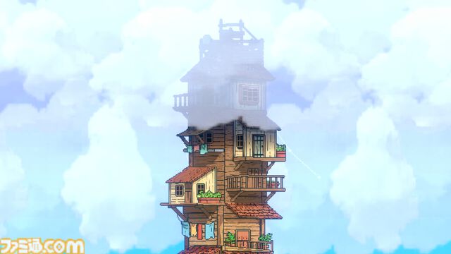 『CELESTAY』水に沈んだ世界で家を空へと増築していく放置系ゲーム。釣りで素材を集めたり、空に浮かぶ星座を見つけたりして過ごすチルなひととき