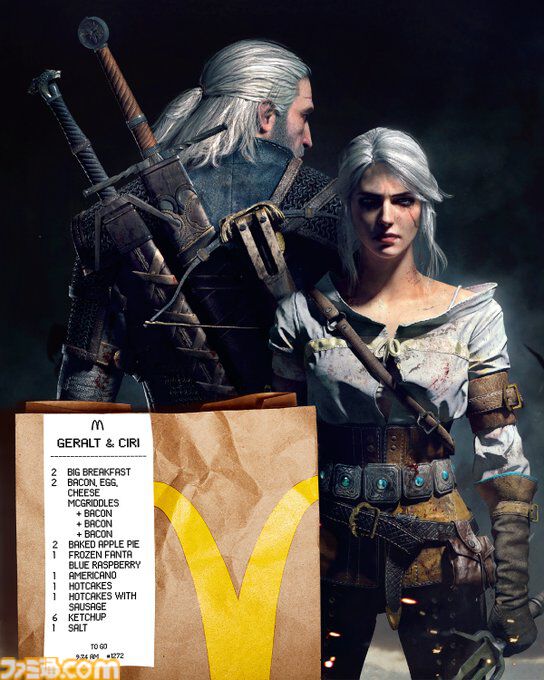 海外マクドナルドXで『ニーア』2B、『スタレ』長夜月など「もし、ゲームキャラクターが朝マックを注文したら？」な画像を投稿。注文票には設定に関する小ネタも