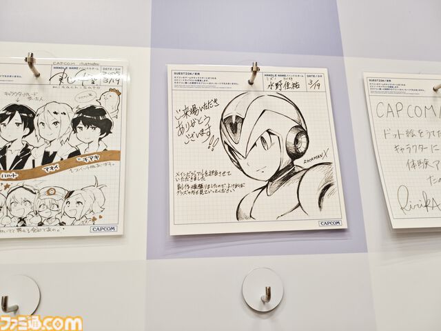 大カプコン展で『ストリートファイター』『ロックマンX』『ヴァンパイア』などの手描き資料を新展示。残されたメモ書きも味わい深い作品記録