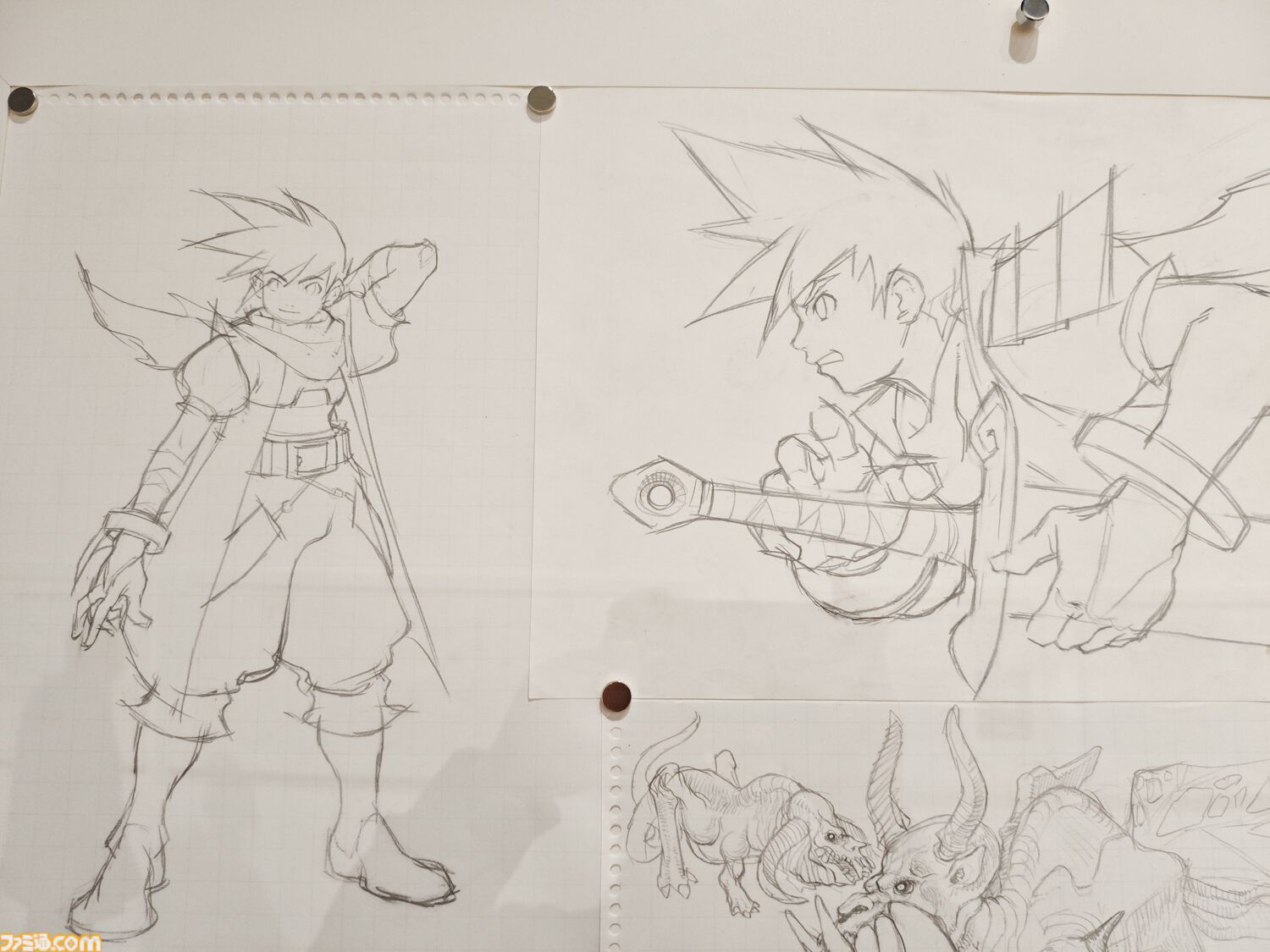 大カプコン展で『ストリートファイター』『ロックマンX』『ヴァンパイア』などの手描き資料を新展示。残されたメモ書きも味わい深い作品記録