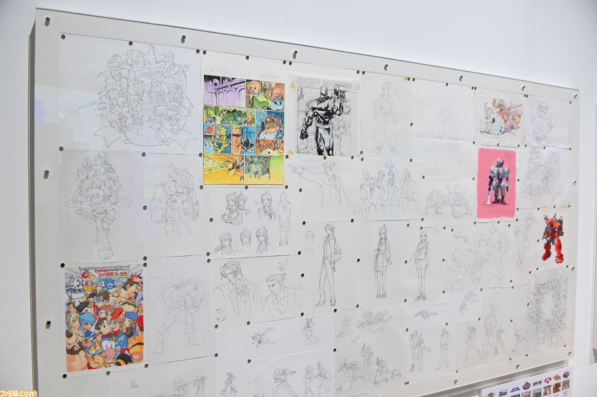 大カプコン展で『ストリートファイター』『ロックマンX』『ヴァンパイア』などの手描き資料を新展示。残されたメモ書きも味わい深い作品記録