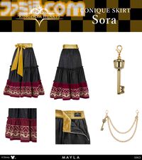 『キングダムハーツ』ソラ、リク、ロクサス、アクセルをモチーフとしたスカートの予約販売スタート。キーブレード型チャームは取り外してアクセにも