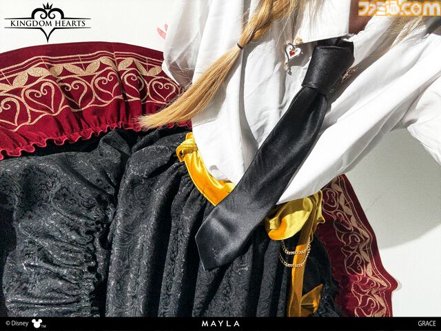 『キングダムハーツ』ソラ、リク、ロクサス、アクセルをモチーフとしたスカートの予約販売スタート。キーブレード型チャームは取り外してアクセにも