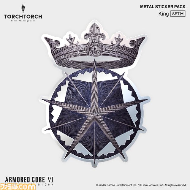 『アーマード・コア6』TORCH TORCHとのコラボメタルステッカーが発売。色味や質感にもこだわりぬいたエンブレム36種が登場