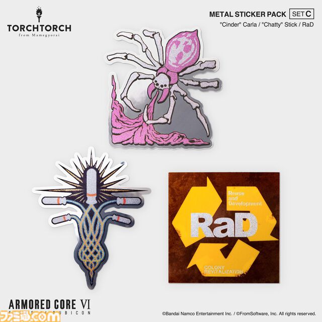 『アーマード・コア6』TORCH TORCHとのコラボメタルステッカーが発売。色味や質感にもこだわりぬいたエンブレム36種が登場