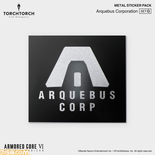 『アーマード・コア6』TORCH TORCHとのコラボメタルステッカーが発売。色味や質感にもこだわりぬいたエンブレム36種が登場