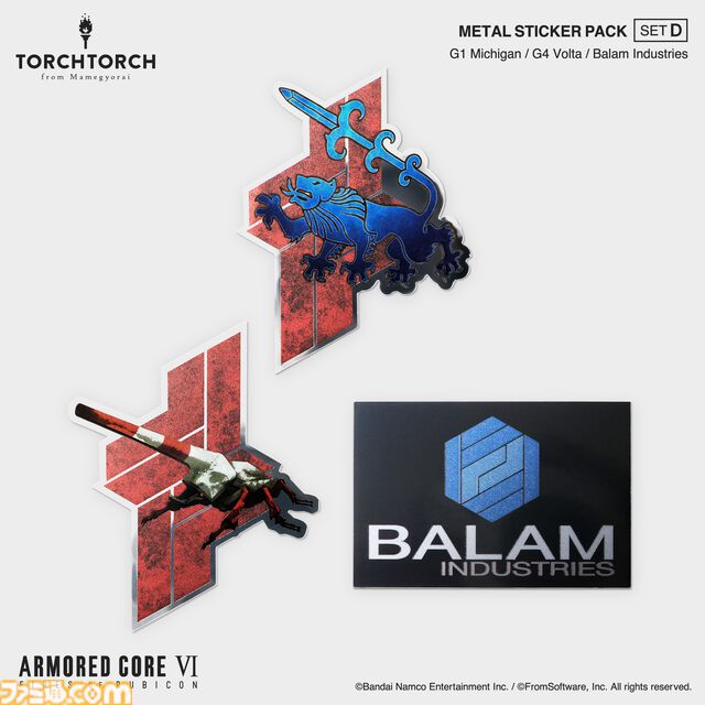 『アーマード・コア6』TORCH TORCHとのコラボメタルステッカーが発売。色味や質感にもこだわりぬいたエンブレム36種が登場