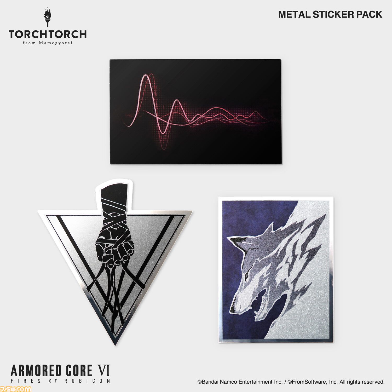 『アーマード・コア6』TORCH TORCHとのコラボメタルステッカーが発売。色味や質感にもこだわりぬいたエンブレム36種が登場