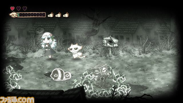 【シニガミ姫と異書館ノ怪物】『嘘つき姫と盲目王子』などに続く絵本シリーズ新作のゲームシステムが解禁。モノクロ世界を食べる“紙喰い”と、カラーに干渉する“めくる”で絵本の世界を冒険