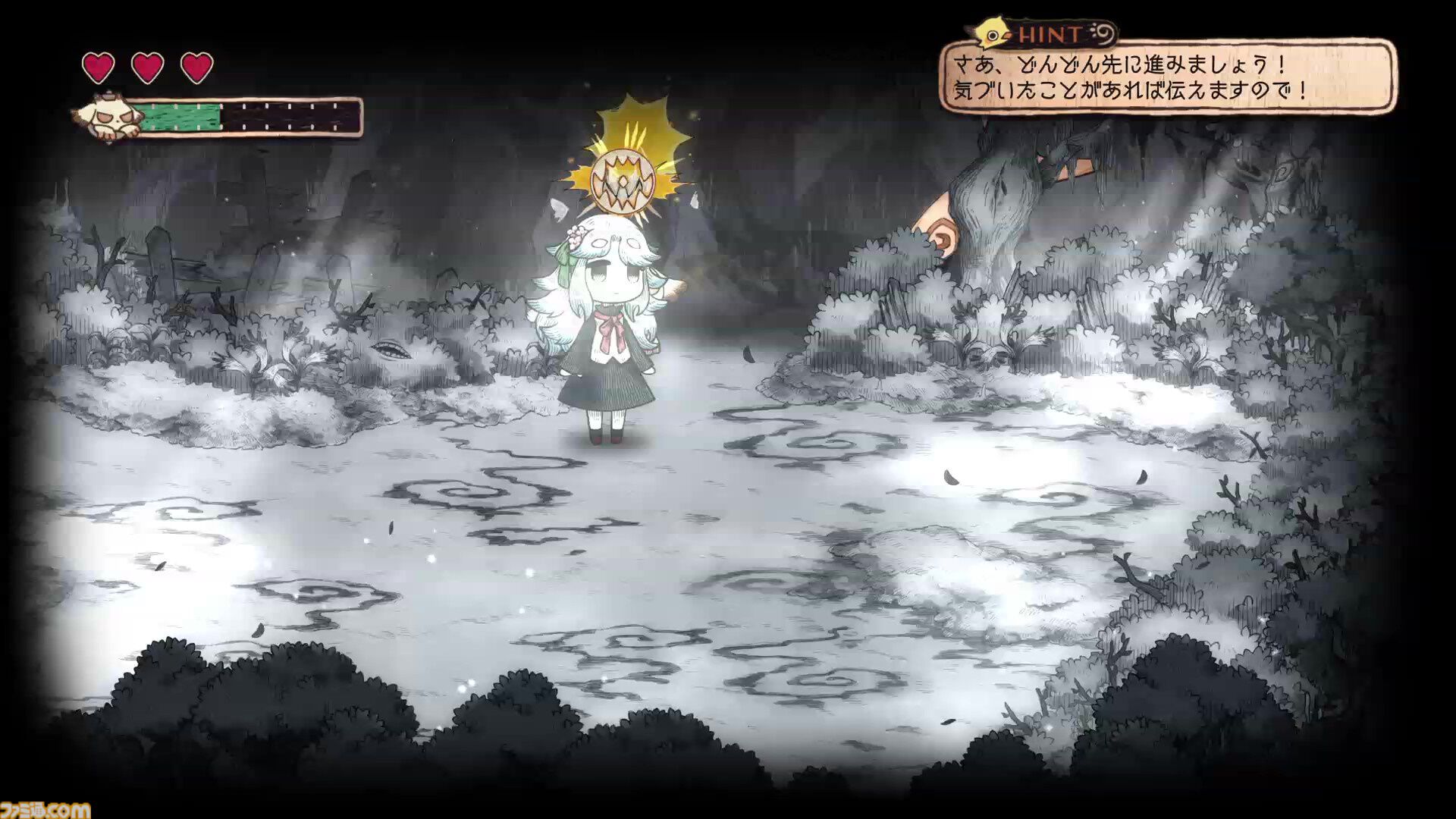 【シニガミ姫と異書館ノ怪物】『嘘つき姫と盲目王子』などに続く絵本シリーズ新作のゲームシステムが解禁。モノクロ世界を食べる“紙喰い”と、カラーに干渉する“めくる”で絵本の世界を冒険