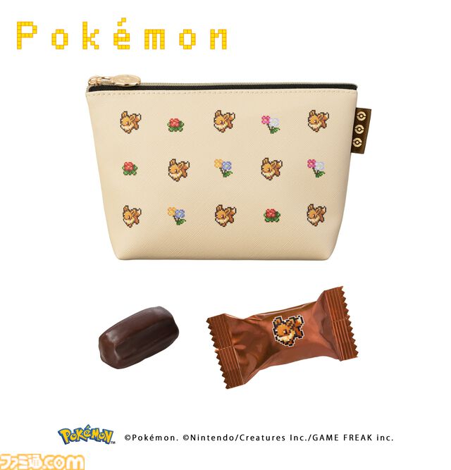 『ポケモン』ドットのポケモンが印刷されたケースも魅力のチョコレートが予約開始。イーブイたちが描かれたポーチはふだん使いにも便利そう？