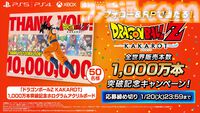 『ドラゴンボールZ カカロット』世界累計販売本数が1000万本を突破。全プレイヤーのフリーザ撃破総数、かめはめ波を放った数などが公開