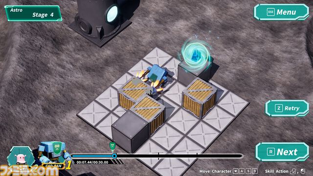 『アストロルーパーズ』過去の自分と協力する4次元パズルゲームのデモ版が1/16配信。“ひらめけば1分以内で解ける”直感性と高難度を両立した練り込まれたステージ構成