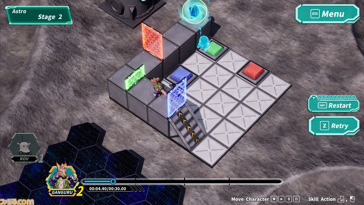 『アストロルーパーズ』過去の自分と協力する4次元パズルゲームのデモ版が1/16配信。“ひらめけば1分以内で解ける”直感性と高難度を両立した練り込まれたステージ構成