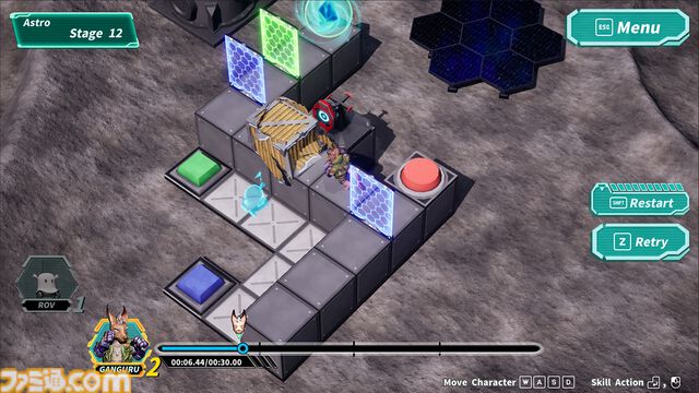 『アストロルーパーズ』過去の自分と協力する4次元パズルゲームのデモ版が1/16配信。“ひらめけば1分以内で解ける”直感性と高難度を両立した練り込まれたステージ構成