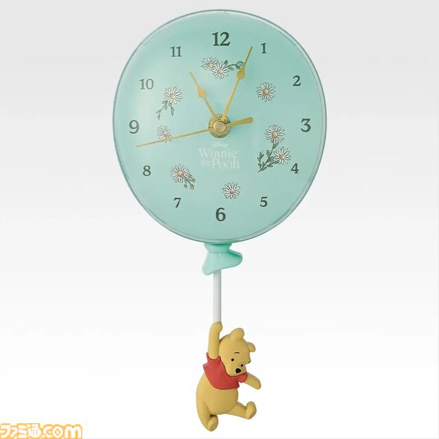 『プーさん』一番くじが本日（1/16）発売。風船で空を飛ぶプーさんの壁掛け時計がカワイイ。風船につかまったプーさんがゆらゆら揺れる仕様