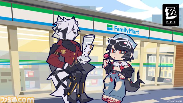 『ゼンゼロ』ファミマコラボが1月20日より開催。エレンとライカンの書き下ろしイラストを使用したアクスタや缶バッジなどが販売