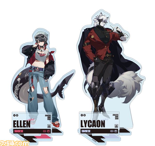 『ゼンゼロ』ファミマコラボが1月20日より開催。エレンとライカンの書き下ろしイラストを使用したアクスタや缶バッジなどが販売