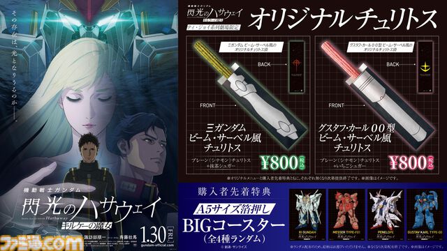 『ガンダム 閃光のハサウェイ キルケーの魔女』入場者プレゼントはイラストカード。ハサウェイ＆ギギ、ケネス＆レーンの2種ランダム。劇場グッズ情報解禁