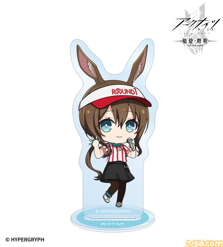 『アークナイツ』ラウンド1のスタッフ制服を着たアーミヤたちのアクスタやステッカーなどのコラボグッズが発売。AMNIBUSにて受注受付中