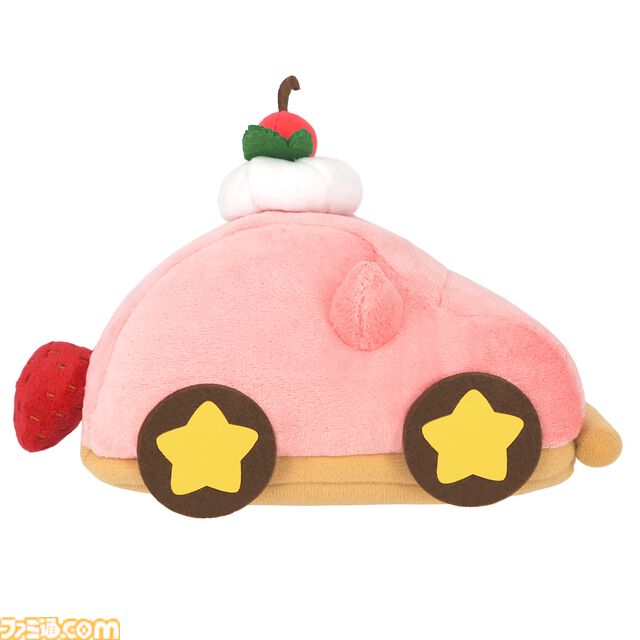 『星のカービィ ディスカバリー』くるまほおばりケーキのぬいぐるみが三英貿易より発売。手乗りサイズとマスコットの2種がラインアップ