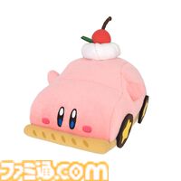 『星のカービィ ディスカバリー』くるまほおばりケーキのぬいぐるみが三英貿易より発売。手乗りサイズとマスコットの2種がラインアップ