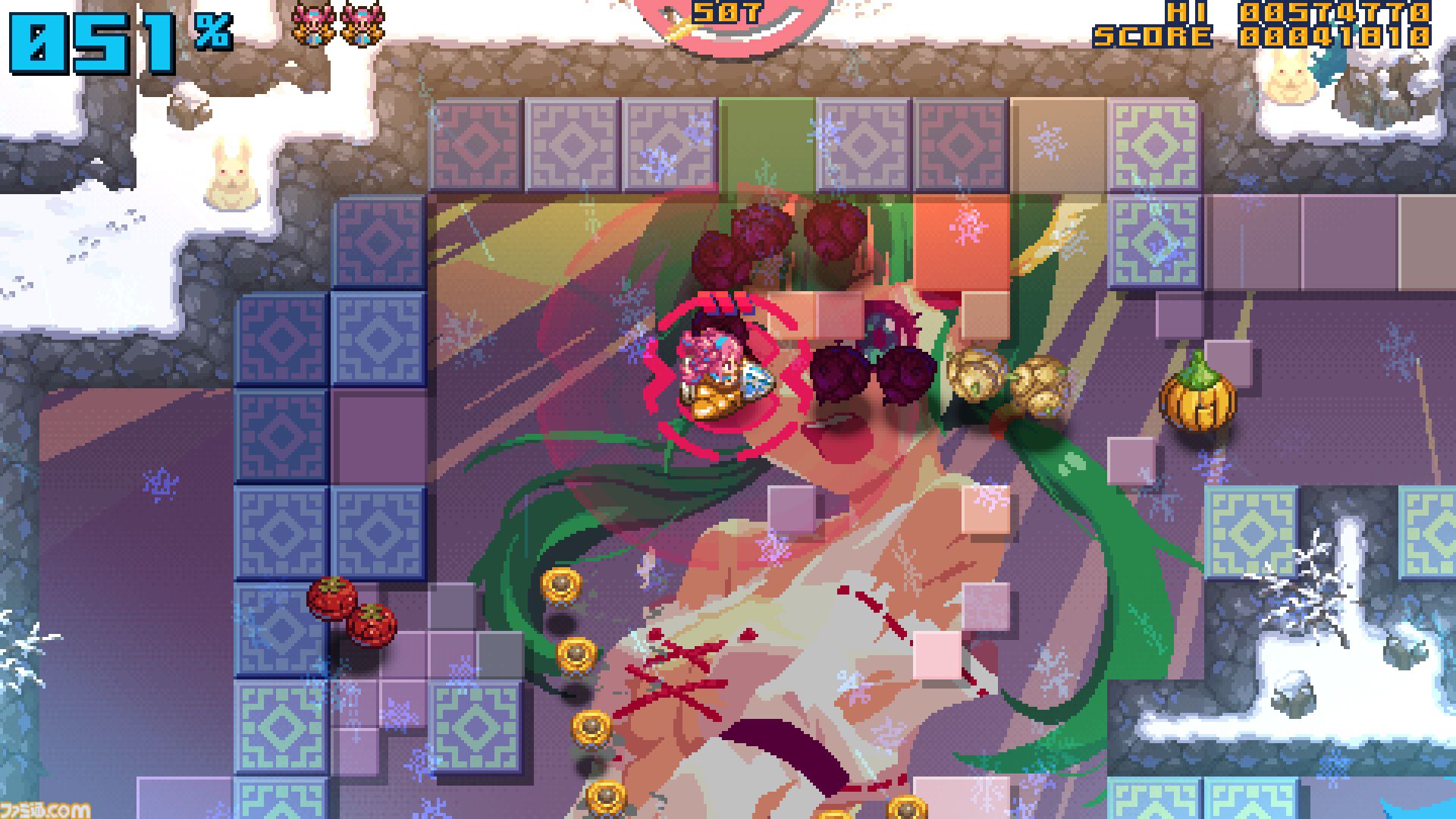 『ズ・ギュバーーン！』床を破壊して女の子を救うツインスティックシューター。迫りくる敵を撃って撃って撃ちまくる【本日配信】
