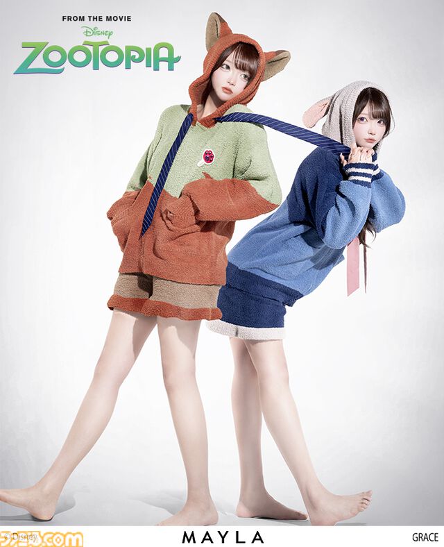 『ズートピア』ジュディとニックのラウンジウェアはモコモコかわいい。リンクコーデを楽しんで【1月28日17時より予約受付スタート】