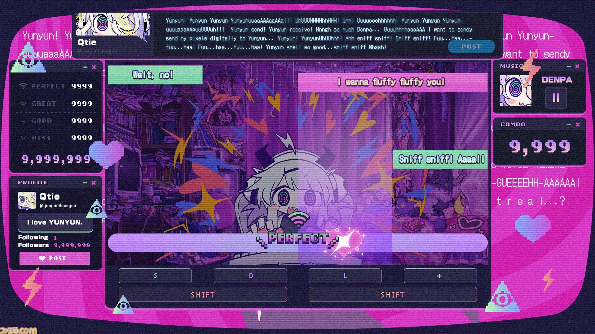 『ゆんゆん電波シンドローム』電波ソングリズムアドベンチャー、Steamで2024年発売。『NEEDY GIRL OVERDOSE』開発元の新作